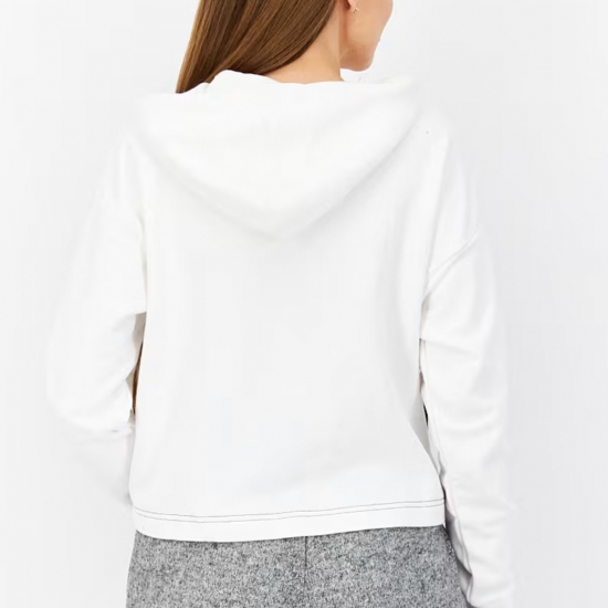 Women Sportswear Fit Hooded Long Sleeves Brand Logo Sweatshirt