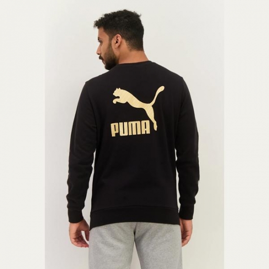 Puma Men Sportswear Fit Training Sweatshirts, Black/Gold