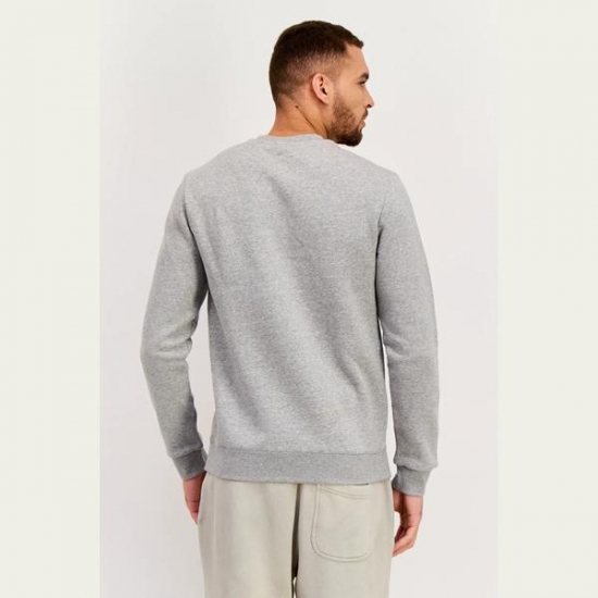 Reebok Men Sportswear Fit Brand Logo Long Sleeves Sweatshirt, Grey