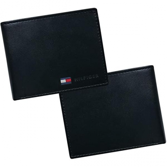 Tommy Hilfiger Leather Slim Bifold Wallet with Coin Pocket