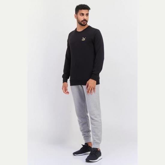 Puma Men Sportswear Fit Training Sweatshirts, Black/Gold