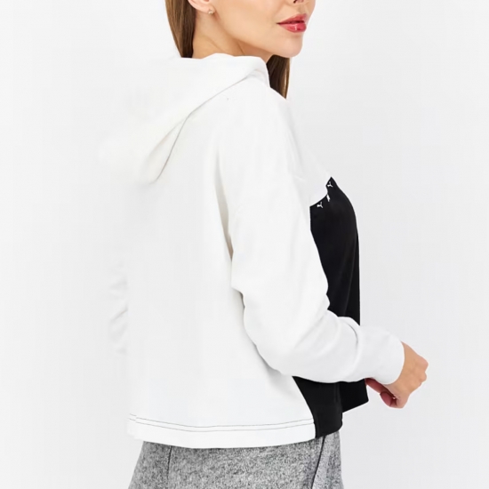 Women Sportswear Fit Hooded Long Sleeves Brand Logo Sweatshirt