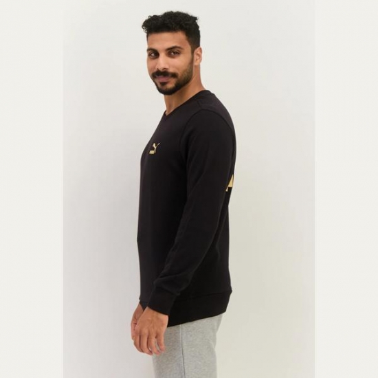 Puma Men Sportswear Fit Training Sweatshirts, Black/Gold