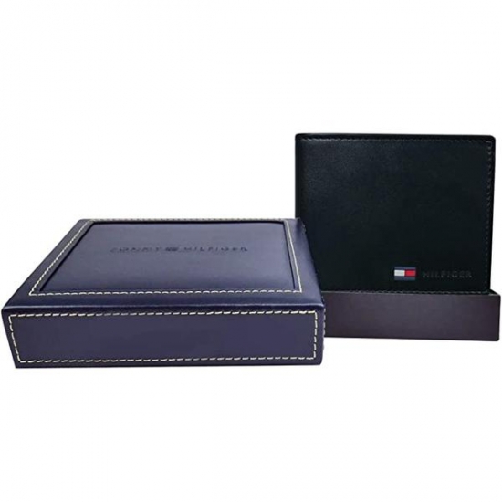 Tommy Hilfiger Leather Slim Bifold Wallet with Coin Pocket