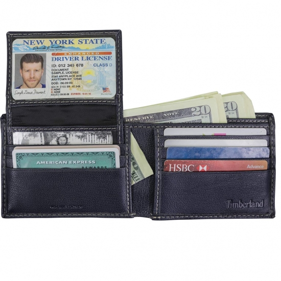 Timberland Men's Leather RFID Blocking Passcase Security Wallet