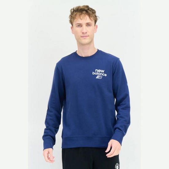 New Balance Men Sportswear Fit Long Sleeve Outdoor Sweatshirt, Navy